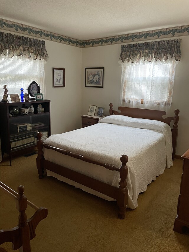 bedroom featuring carpet