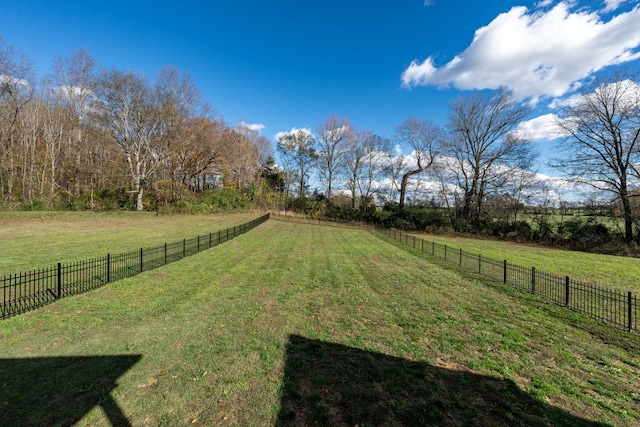 view of yard with a rural view