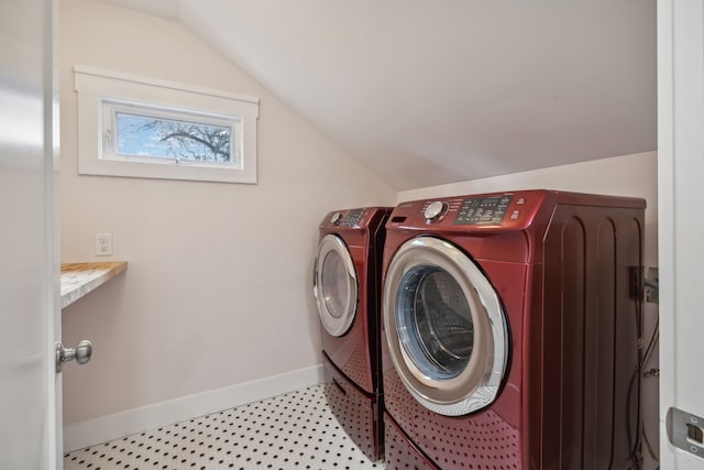 laundry area featuring washing machine and dryer