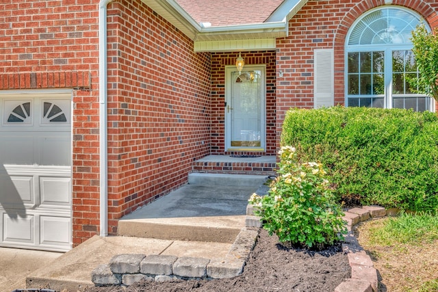 property entrance featuring a garage