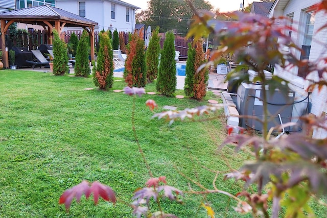 view of yard featuring a gazebo