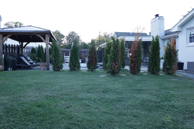 view of yard with a gazebo