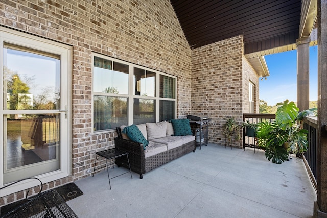 view of patio / terrace with a grill and an outdoor hangout area