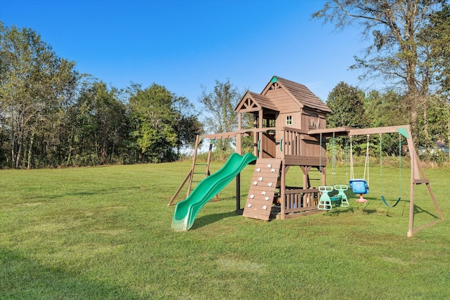 view of play area featuring a yard