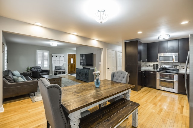 dining area featuring light hardwood / wood-style floors