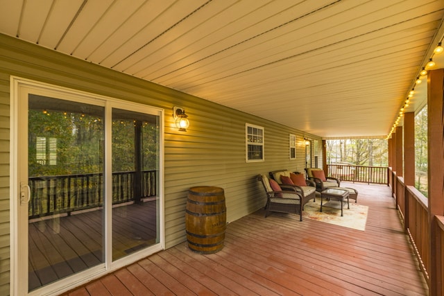 wooden deck featuring a porch