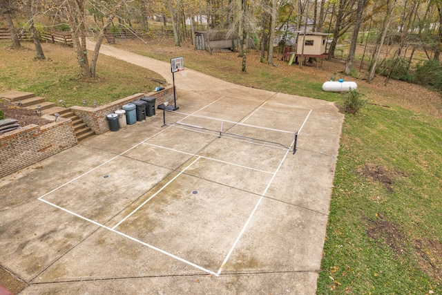 view of patio / terrace with a storage unit