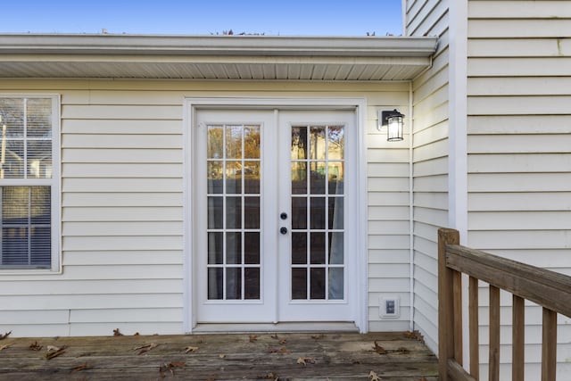 property entrance featuring french doors