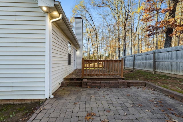 view of patio with a wooden deck