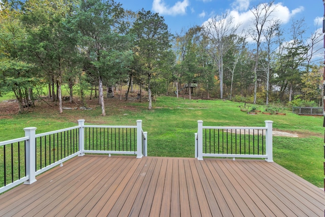 deck with a lawn