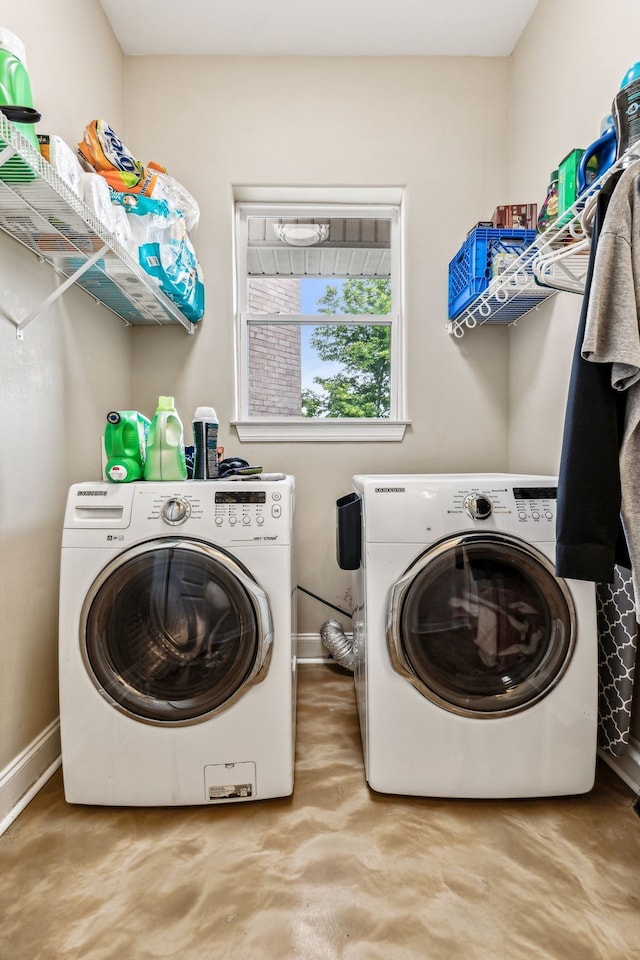 washroom featuring separate washer and dryer