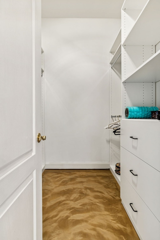 view of walk in closet