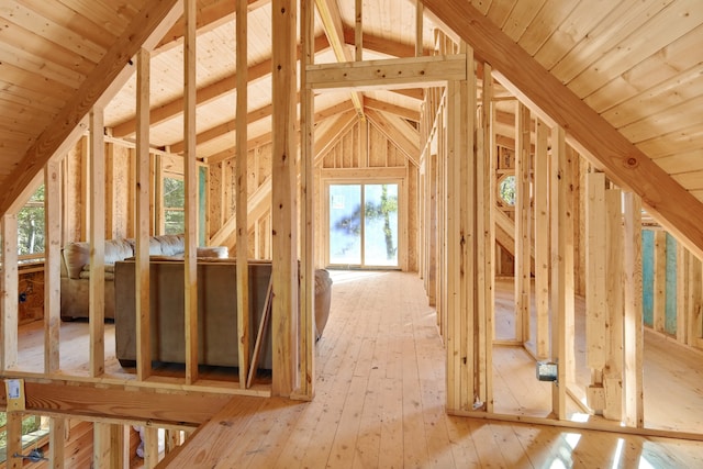 view of unfinished attic