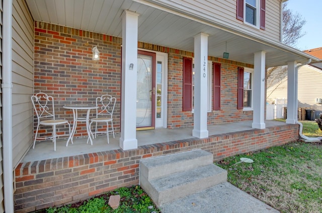 doorway to property with a porch