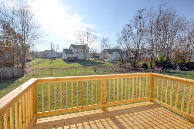 deck with a lawn