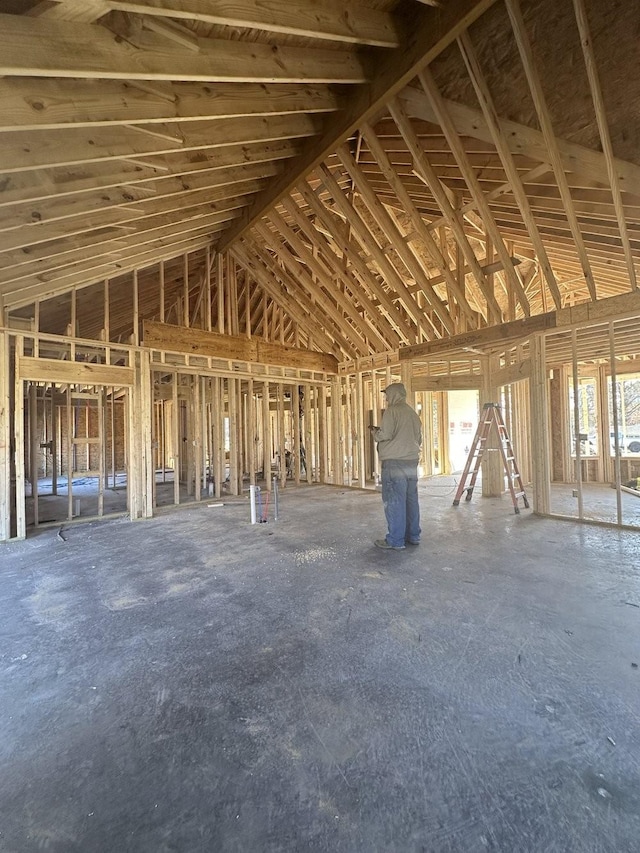 misc room featuring vaulted ceiling