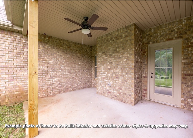 view of patio with ceiling fan