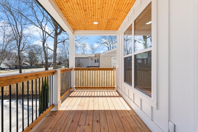 deck featuring covered porch