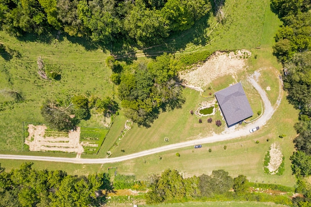 drone / aerial view with a rural view