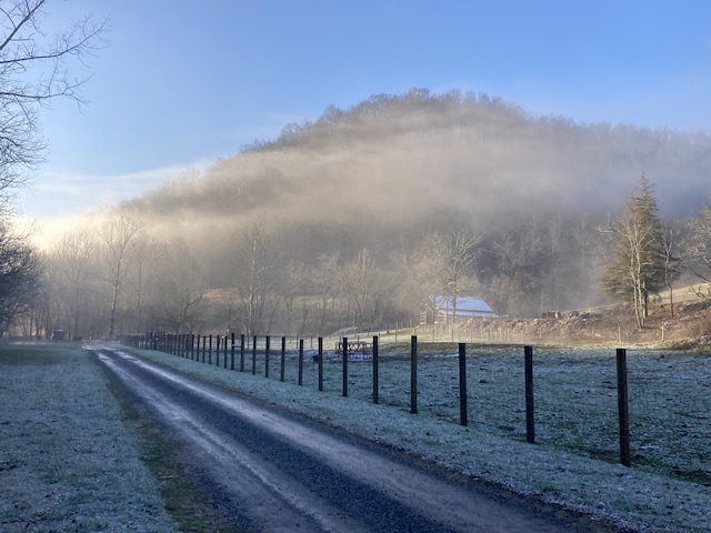 view of street with a rural view