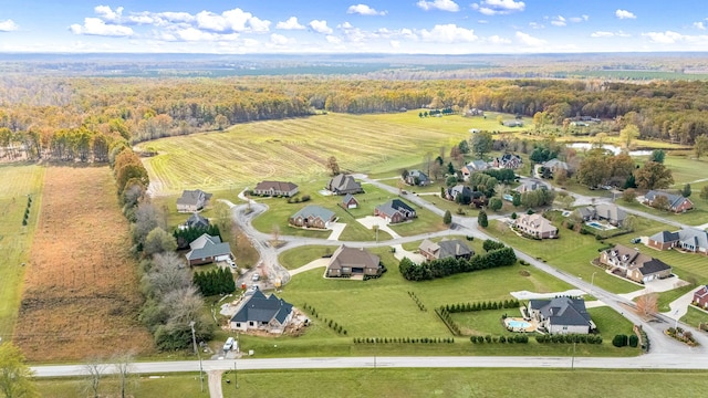 drone / aerial view with a rural view