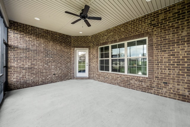 view of patio / terrace featuring ceiling fan