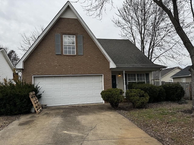 view of front of house with a garage