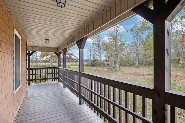 deck with covered porch