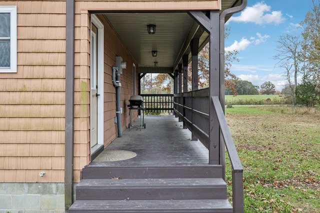 wooden deck featuring a porch