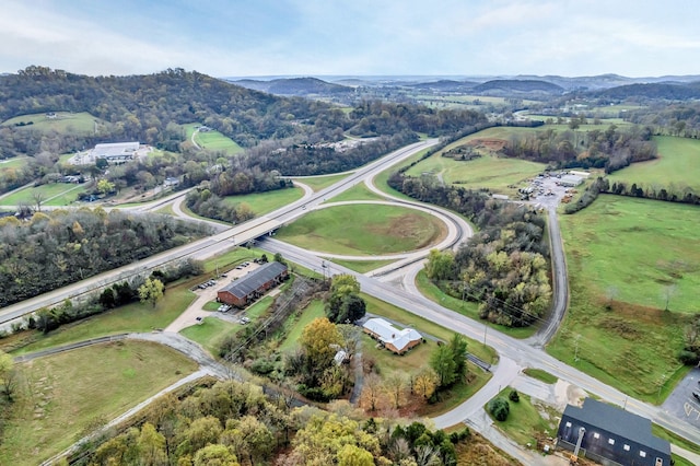 bird's eye view with a mountain view