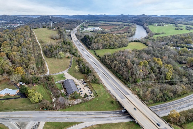 aerial view featuring a mountain view