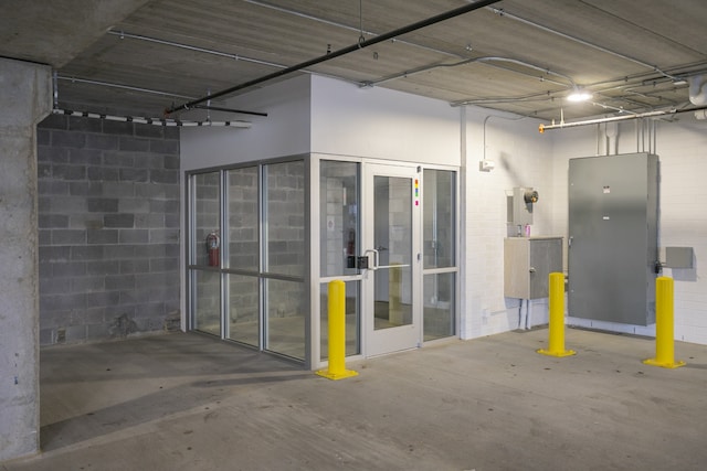 garage with french doors