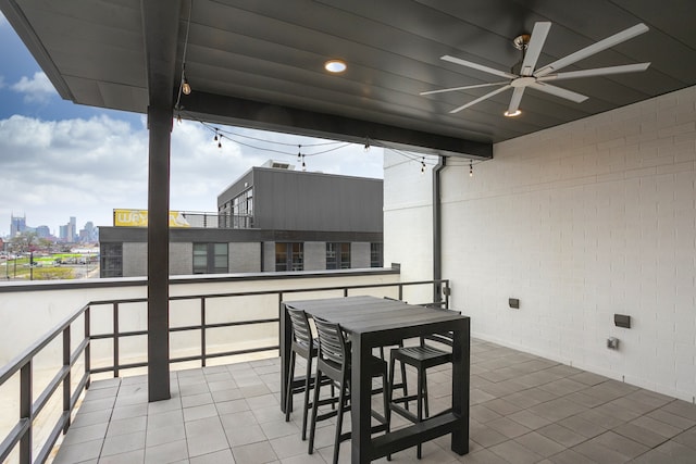 view of patio with ceiling fan