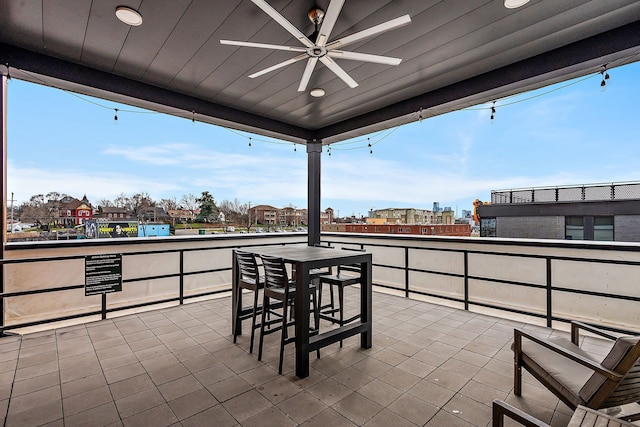 view of patio / terrace featuring ceiling fan