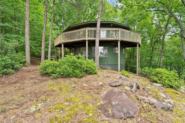 exterior space with a wooden deck