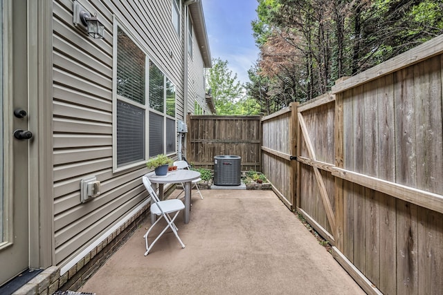 view of patio / terrace featuring central AC