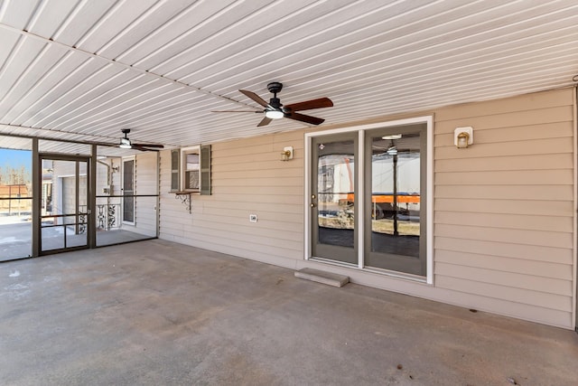 view of patio with ceiling fan