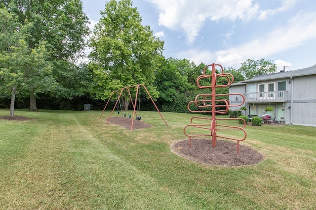 view of play area featuring a yard