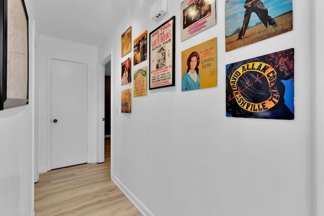 hallway featuring light wood-type flooring