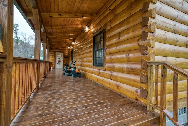 interior space with covered porch