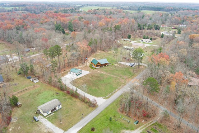 bird's eye view featuring a rural view