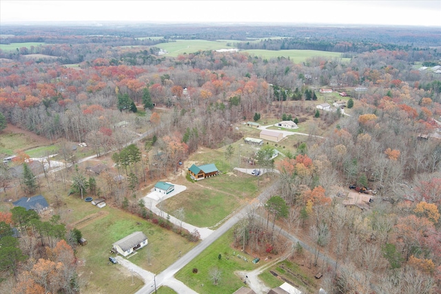 bird's eye view with a rural view