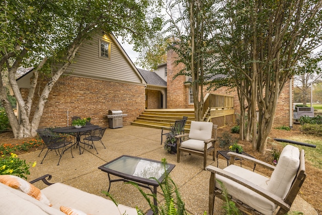 view of patio with area for grilling