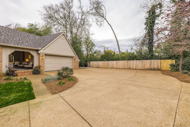 view of home's exterior with a garage