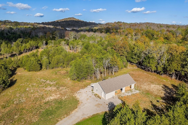 drone / aerial view with a mountain view