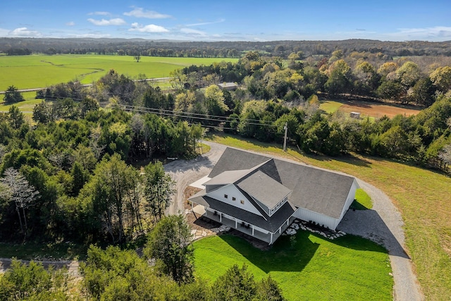 aerial view featuring a rural view