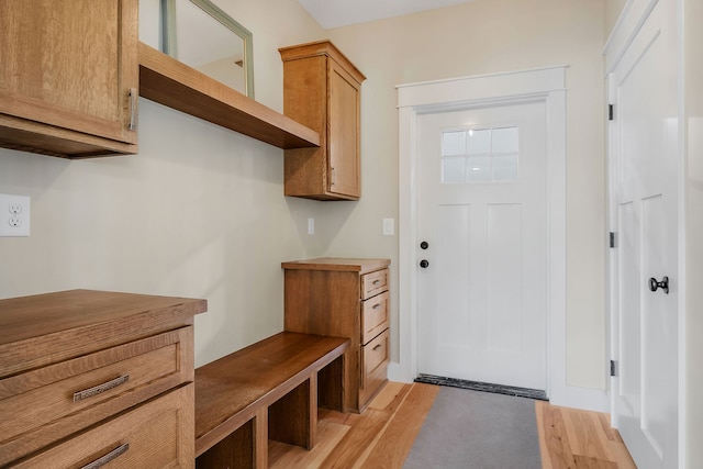 mudroom featuring light hardwood / wood-style floors