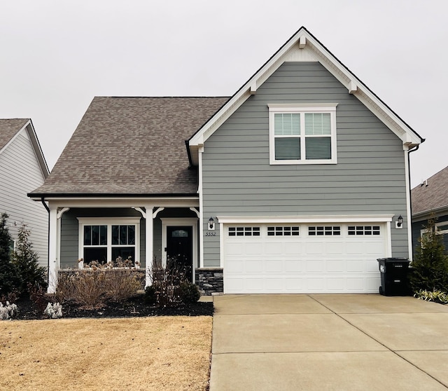 view of front of house with a garage