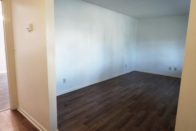 empty room with dark wood-type flooring