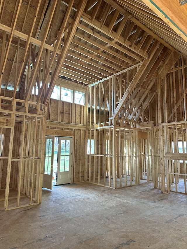 misc room with a high ceiling